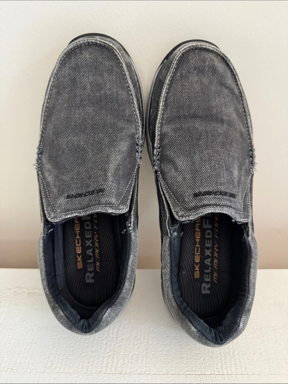 Skechers Men's Relaxed Fit Slip-On Loafers in Charcoal Gray
